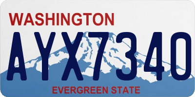 WA license plate AYX7340