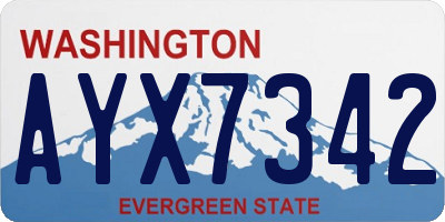 WA license plate AYX7342