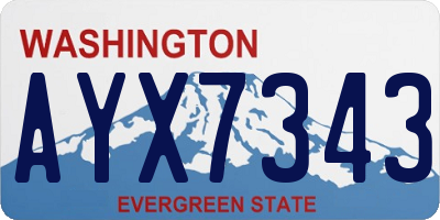 WA license plate AYX7343