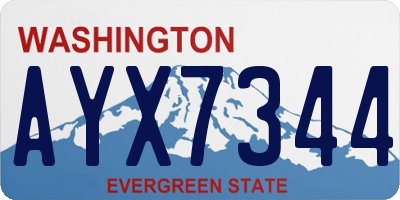 WA license plate AYX7344