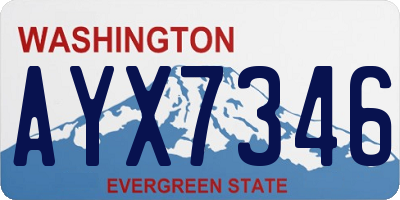 WA license plate AYX7346