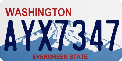 WA license plate AYX7347