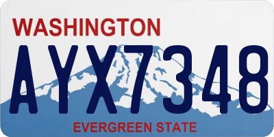 WA license plate AYX7348