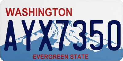 WA license plate AYX7350