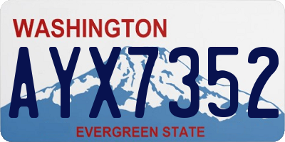 WA license plate AYX7352