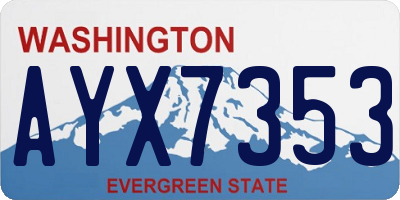 WA license plate AYX7353