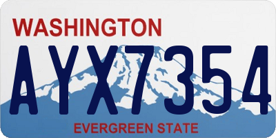 WA license plate AYX7354