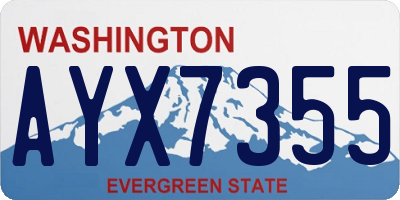 WA license plate AYX7355