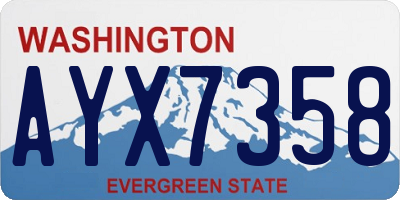 WA license plate AYX7358