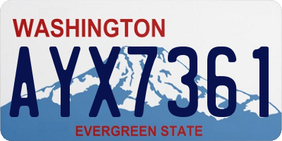 WA license plate AYX7361