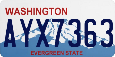 WA license plate AYX7363