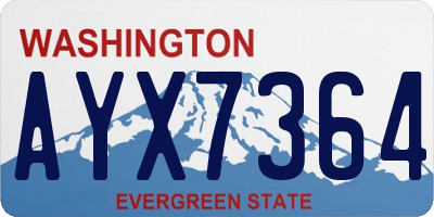 WA license plate AYX7364