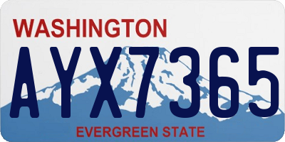 WA license plate AYX7365