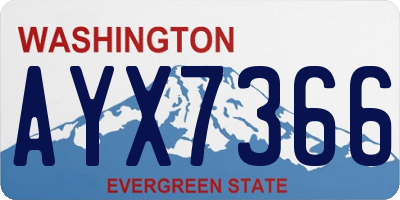 WA license plate AYX7366