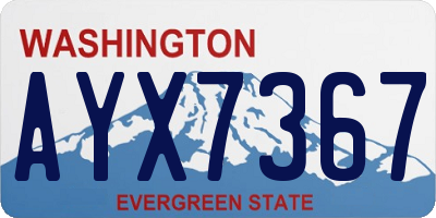 WA license plate AYX7367