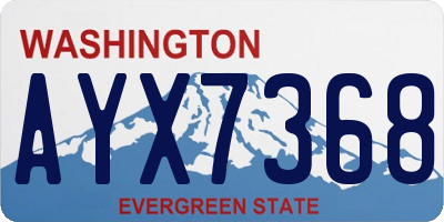 WA license plate AYX7368