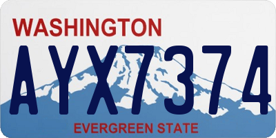 WA license plate AYX7374