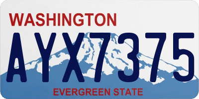 WA license plate AYX7375