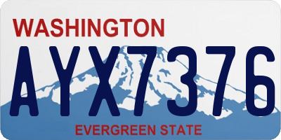 WA license plate AYX7376