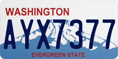 WA license plate AYX7377