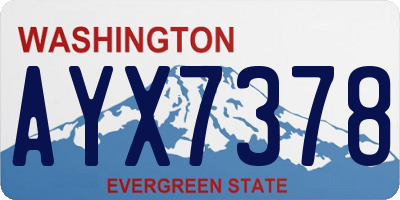 WA license plate AYX7378