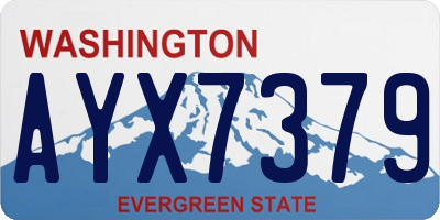 WA license plate AYX7379