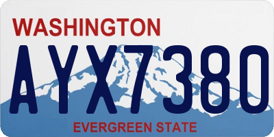 WA license plate AYX7380