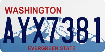 WA license plate AYX7381