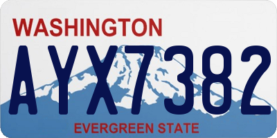 WA license plate AYX7382