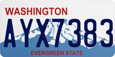 WA license plate AYX7383