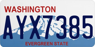 WA license plate AYX7385