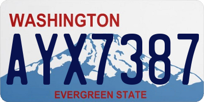 WA license plate AYX7387