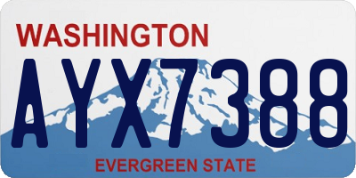 WA license plate AYX7388