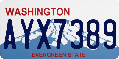 WA license plate AYX7389