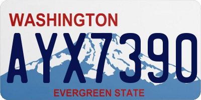 WA license plate AYX7390