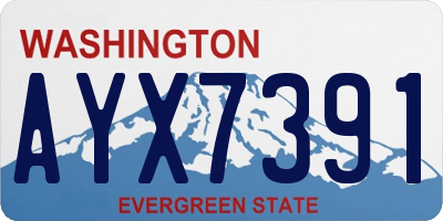 WA license plate AYX7391