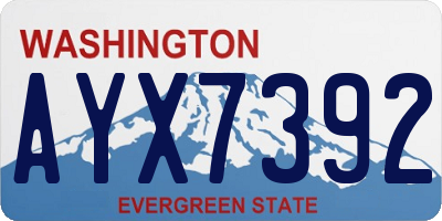 WA license plate AYX7392