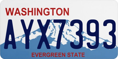 WA license plate AYX7393