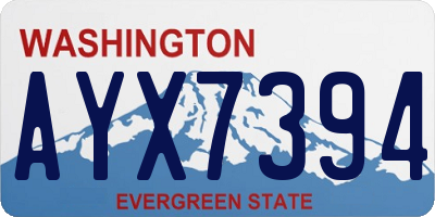 WA license plate AYX7394