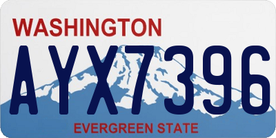 WA license plate AYX7396