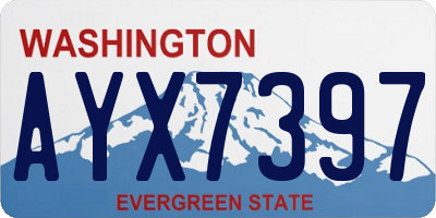 WA license plate AYX7397