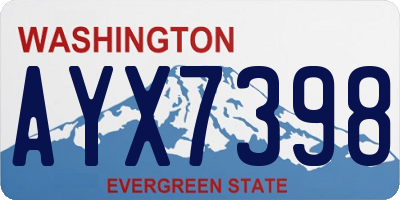 WA license plate AYX7398