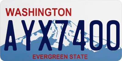 WA license plate AYX7400