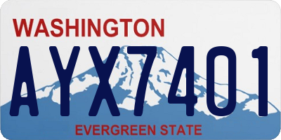 WA license plate AYX7401