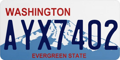 WA license plate AYX7402