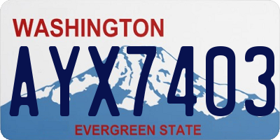 WA license plate AYX7403