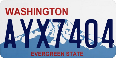 WA license plate AYX7404