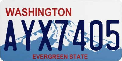 WA license plate AYX7405