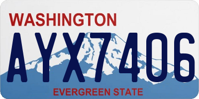 WA license plate AYX7406