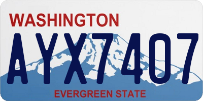 WA license plate AYX7407